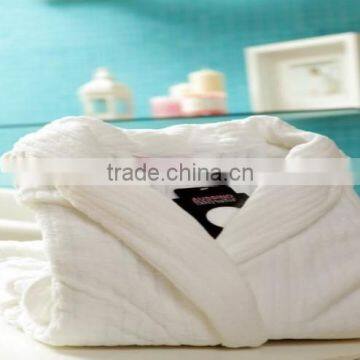 Stripe Bathrobe White Shawl Collar Robe Unisex 5 Star Hotel Bathrobe