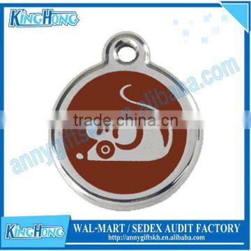 Wholesale metal pet ID tag with mouse engraved logo