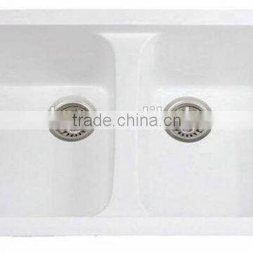 Acylic Solid Surface Black Royal Kitchen Sinks,artificial Stone Double Kitchen Sink ,resin Stone Sink photo-2