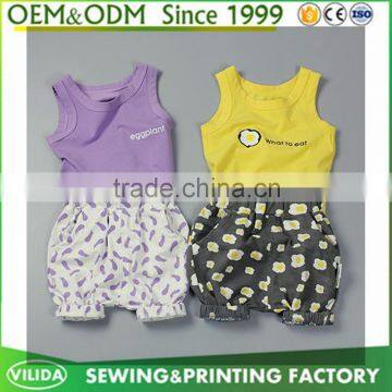 high quality children's clothing breathable cute printing babys tank top