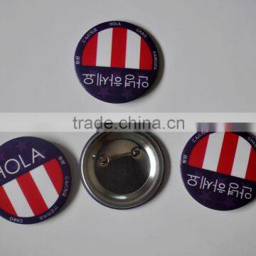 Hot sale cheap tin button badge / printing customer's design metal pin badge