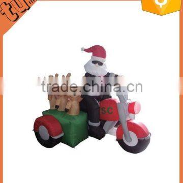 Christmas Santa On Motorbike Inflatable Xmas Giant Outdoor Decoration