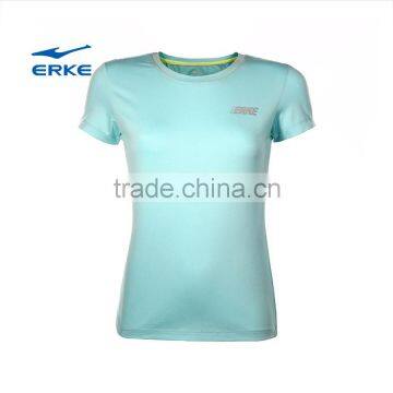 ERKE wholesale brand round neck blank quick dry short sleeve womens polyester t shirt