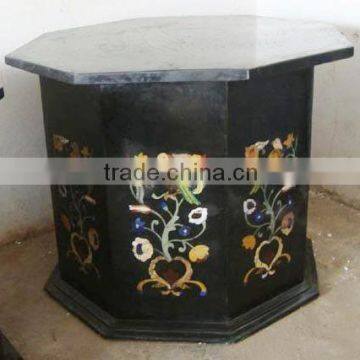 Handmade Inlay Black Table Base