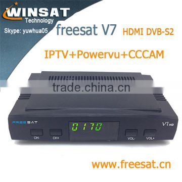 2015 New Arrival !cheapest fta hd dvb-s2 set top box freesat V7 support cccam iptv usb wifi