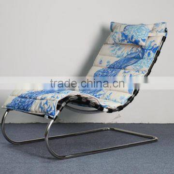 modern linen fabric cantilever lounge chair