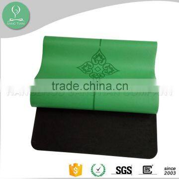 Custom made anti slip PU leather top quality natural Fiber rubber Yoga mat