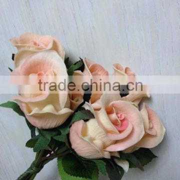 decorative artificial bouquet ,gorgeous handmade 6 head rose bud bouquet for sale