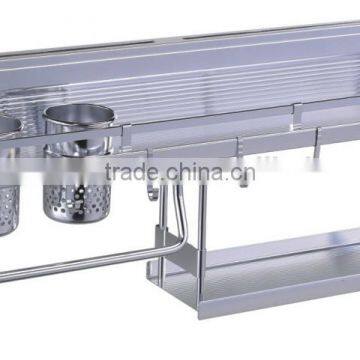 Wall Mounted Rustic Black Metal Kitchen Spice Rack & Paper Towel Holder / Bathroom Basket & Towel Bar photo-2