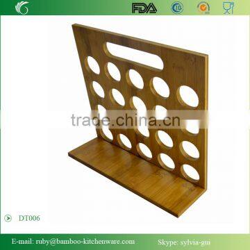 DT006/Bamboo Wood Spice and Peper Shakers Rack Wall Stand Holder Easy Caring photo-2