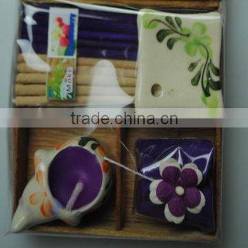 Chinese incense stick raw material with candle set