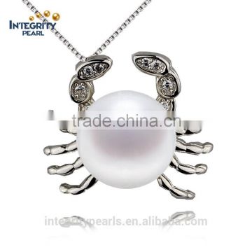 Perfect pearl pendant designs animal pearl pendant 9mm button AAA freshwater pearl pendant design