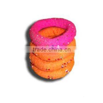 Felt Bangles With Glass Beads Decoration