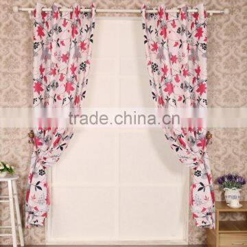 T/C Fabric Maple Leaf Printed Curtain Panel Drapes Drapery