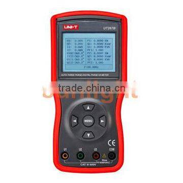 Digital Three Clamp Phase Meter, Multi-meter, Datalogger, RS232, UT267B