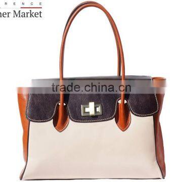 Colorful Handbag With Double Handle Handbags Italian Bags Genuine Leather Florence Leather Fashion photo-2