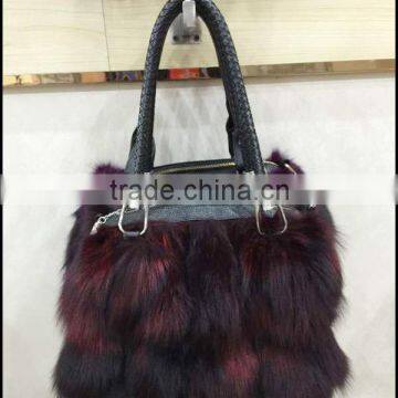 Luxury fashion Ladies Handbags, real Fox Fur Bag