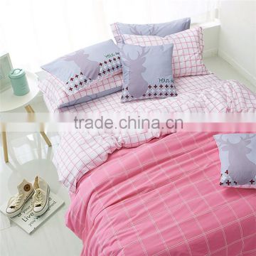 Classic Grids and Checks Cotton Bedding Sets Pink/Yellow