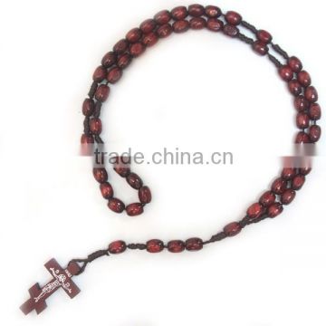 rosary,religious rosary, wood cord rosary necklace,Catholic rosary