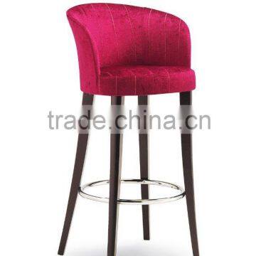 Wooden Struction Fabric Upholstery Indoor Furniture High Bar Chair With Stainless Footrest photo-2