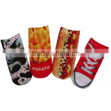 GS fashion design polyester tube custom print socks,socks for sublimation, heat transfer printing colorful polyester