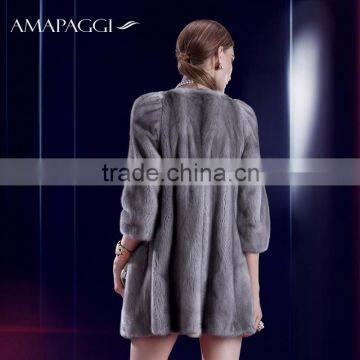 Factory OEM Raw Natural Mink Fur Coat for Outerwear photo-2
