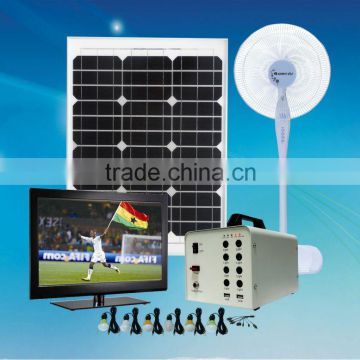 DC 40w solar panel solar home light and solar lighting kit and solar home power system to run DC led bulb and DC fan