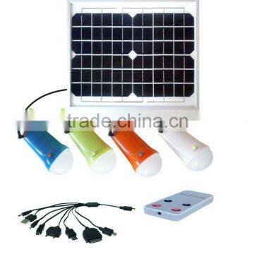 Rechargeable Protable solar LED lamp with four lanterns and remote controller