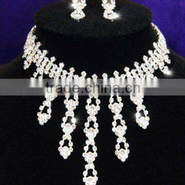 Bridal Wedding Crystal Necklace Earrings Set CS1023