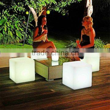 indoor/outdoor color change plastic illuminated LED cube/Fashion Plastic Illuminated LED Cube