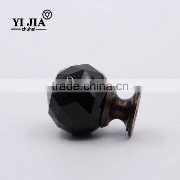 Popular Jet Black Classic Brass Plating Orb Mirror Ball Glass Knob