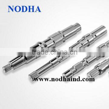 Precision mechanical shaft with chrome plated, chromed spline shaft