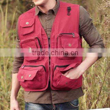 Fashionable Hunting and Hiking Waterproof Vest, Red Anti-tear Outdoor Sport Waistcoat