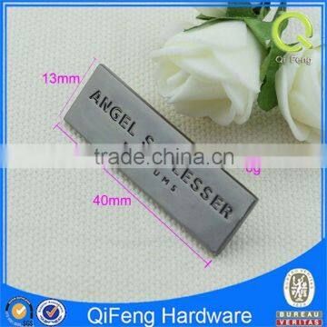 Q-3774 Custom Handbag Logo Metal Plate Balck Nickel Color