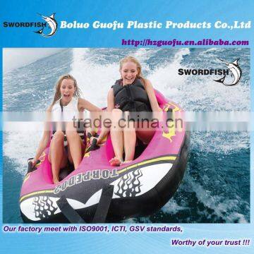 Torpedo 2 riders/PVC inner and nylon cover inflatable towable tube