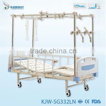 high quality manual 3 cranks cheap hospital bed making