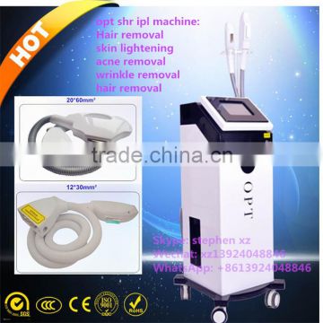 2016 Opt ipl shr hair removal machine for wrinkle acne scar removal facial machine