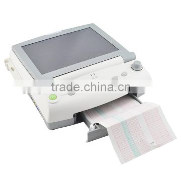 Single Twins optional 12 inch Multi parameter FHR TOCO FM Fetal Monitor detecting fetus fetal movement with transducer doppler