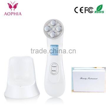 Personal 6 colors LED therapy and RF/EMS beauty instrument