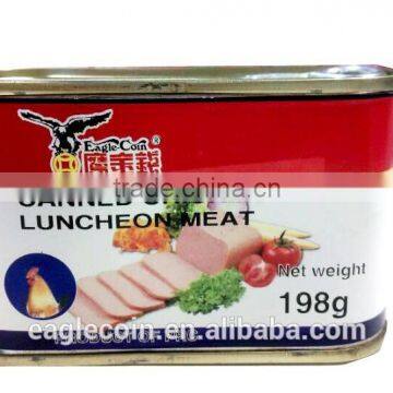 canned food chicken luncheon meat China manufacture 198g