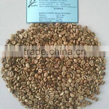 UNWASHED ROBUSTA COFFEE BEANS GRADE 1 S18 & S16;