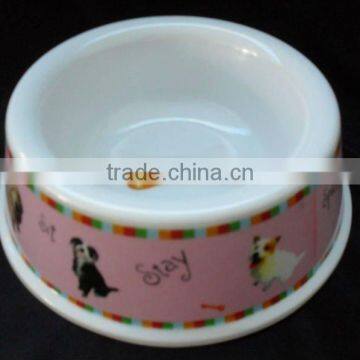 High quality plastic round dog bowl pet food bowl cats drinking bowl