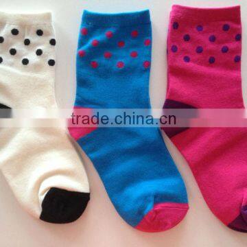 Hot selling Polka Dots Combed Cotton Sock Manufacturer Custom Woman Sock