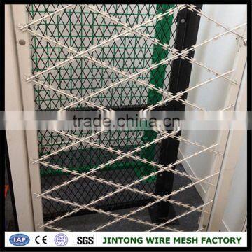 security fence door welded flat concertina razor barbed wire mesh fence