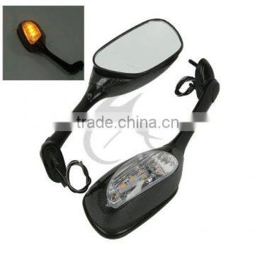 Led Carbon Fiber Side Rear View Mirrors Signal For Suzuki GSXR1000 2005-2015 photo-2