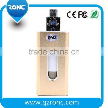 Custom Logo 2.0 Otg 3 in 1 128g USB Flash Drive for IPhone and Android PC photo-2