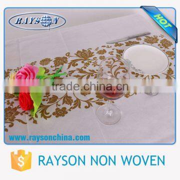 Golden Printing Decoration Biodegradable PP Nonwoven Tablecloth photo-4