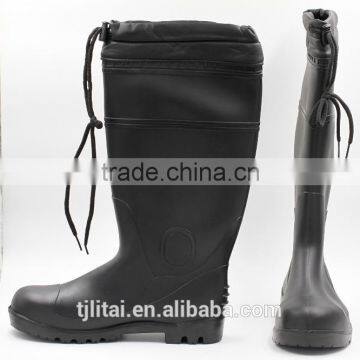 fashion gumboots with lock,black popular pvc safety boots