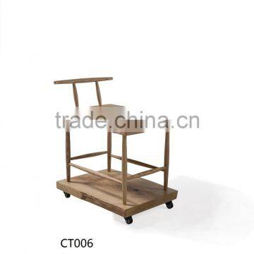 Durable Antique North American ash wood double-deck dining car for restaurant or dining room