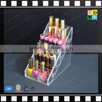 2016 Counter Lucite Ladder 3 Tier Bottle Organizer,make up display stand,nail polish acrylic rack